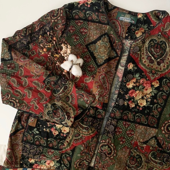 Vintage Jackets & Blazers - • vintage paisley corduroy jacket •
